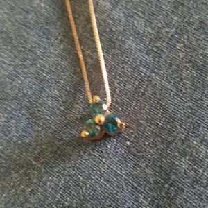 14KT Rose Gold Blue Diamond .36ct Necklace